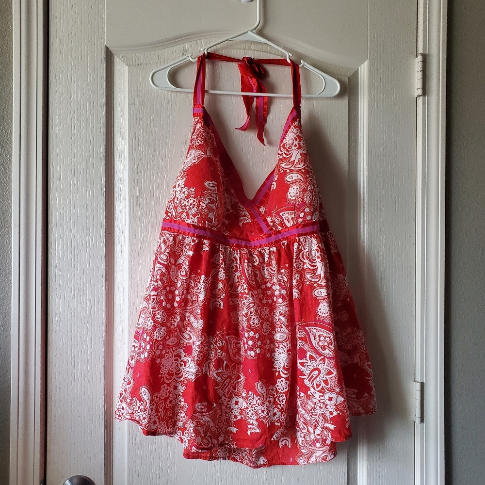 Halter Top backless smocked top